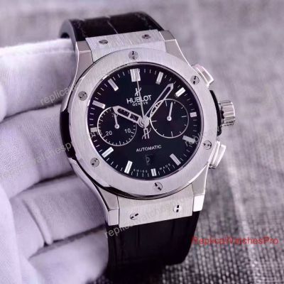 Swiss Replica Hublot Big Bang Watch SS Chronograph Rubber Strap 44mm